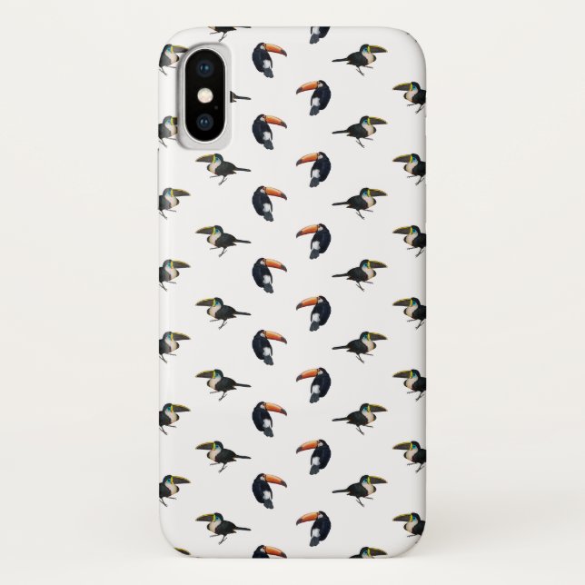 Toucan Frenzy iPhone X Case (choose colour) (Back)