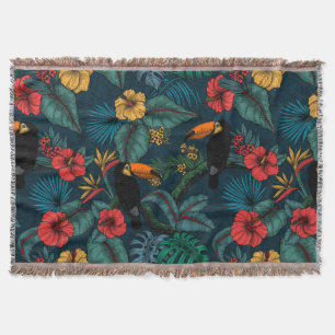 Toucan garden 2 throw blanket
