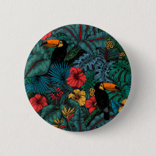 Toucan garden 6 cm round badge