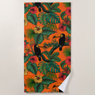 Toucan garden beach towel