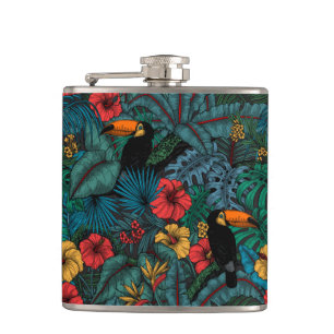 Toucan garden hip flask
