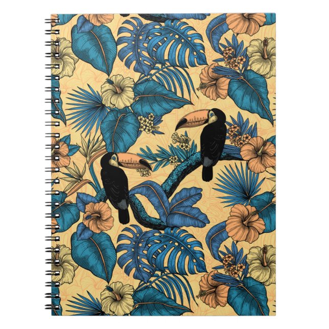 Toucan garden in yellow and blue notebook (Front)