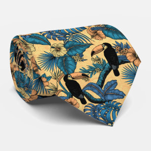 Toucan garden in yellow and blue tie