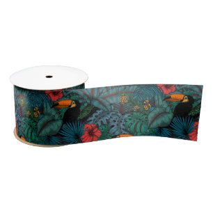 Toucan garden satin ribbon