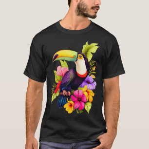 Toucan hibiscus flowers mens womens kids summer tr T-Shirt