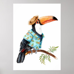 Toucan in Hawaiian shirt Poster