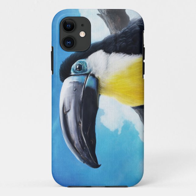 Toucan in Misty Air digital tropical bird painting Case-Mate iPhone Case (Back)