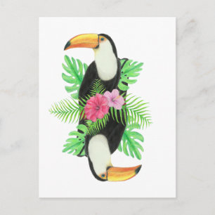 Toucan in Tropical Leaves Postcard