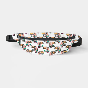 toucan jungle bird pastel rainbow cartoon pattern bum bags