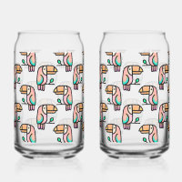 toucan jungle bird pastel rainbow cartoon pattern