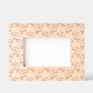 toucan jungle bird pastel rainbow cartoon pattern etched frames