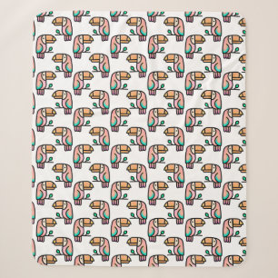 toucan jungle bird pastel rainbow cartoon pattern sherpa blanket