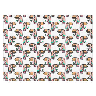 toucan jungle bird pastel rainbow cartoon pattern tablecloth