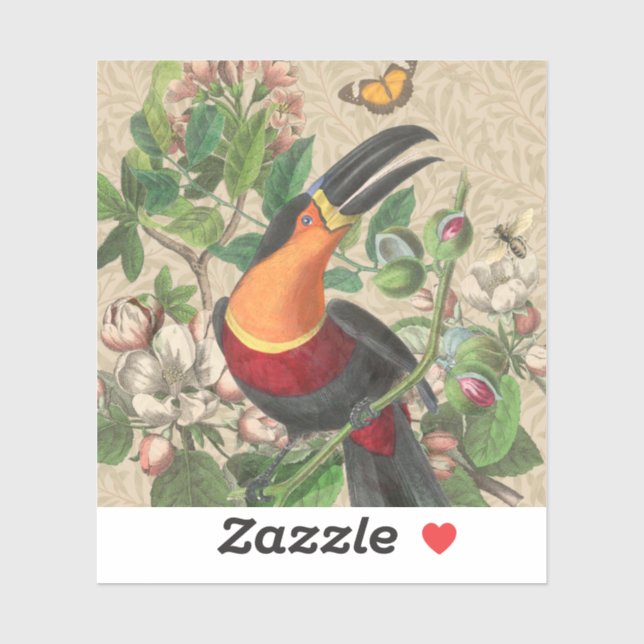 Toucan Jungle Tropical Bird Beautiful Antique (Sheet)