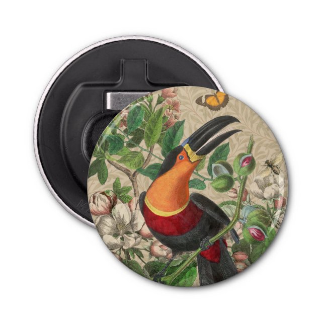 Toucan Jungle Tropical Bird Beautiful Antique Bottle Opener (Front)
