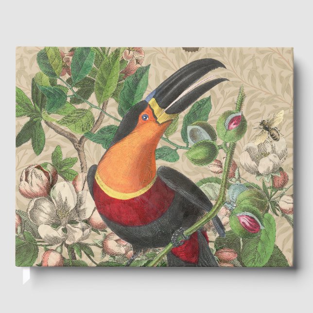 Toucan Jungle Tropical Bird Beautiful Antique Guest Book (Front)