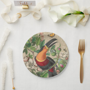 Toucan Jungle Tropical Bird Beautiful Antique Paper Plate