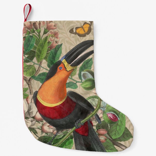 Toucan Jungle Tropical Bird Beautiful Antique Small Christmas Stocking (Front)