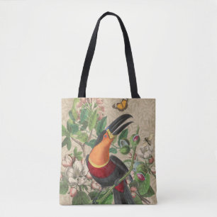 Toucan Jungle Tropical Bird Beautiful Antique Tote Bag