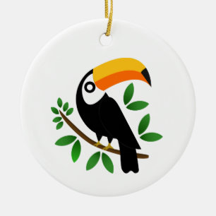 Toucan of the tropical black ceramic tree decoration