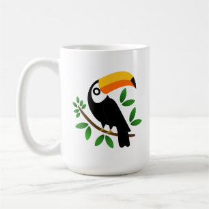 Toucan of the tropical black coffee mug