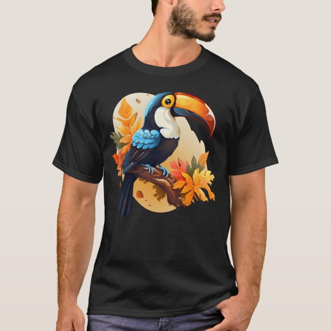 Toucan Paradise Bird Autumn Perching girl T-Shirt (Front)