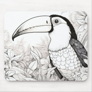Toucan Peaceful Nature Prairie Sketch Drawing Art Mouse Mat
