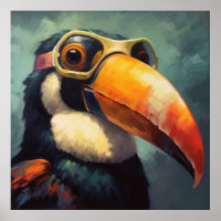 Toucan Pilot Vintage Aviator Graphic