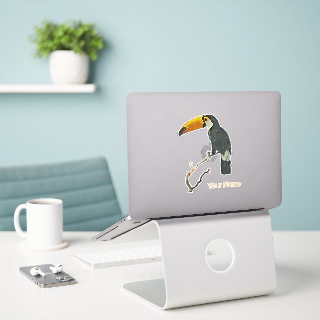 Toucan Portrait Animal Tropical Bird Design (Laptop On Desk)