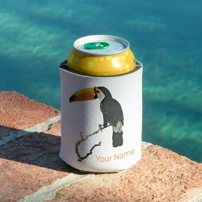 Toucan Portrait Animal Tropical Bird Design Can Cooler (In Situ Pool)