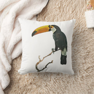 Toucan Portrait Animal Tropical Bird Design Cushion