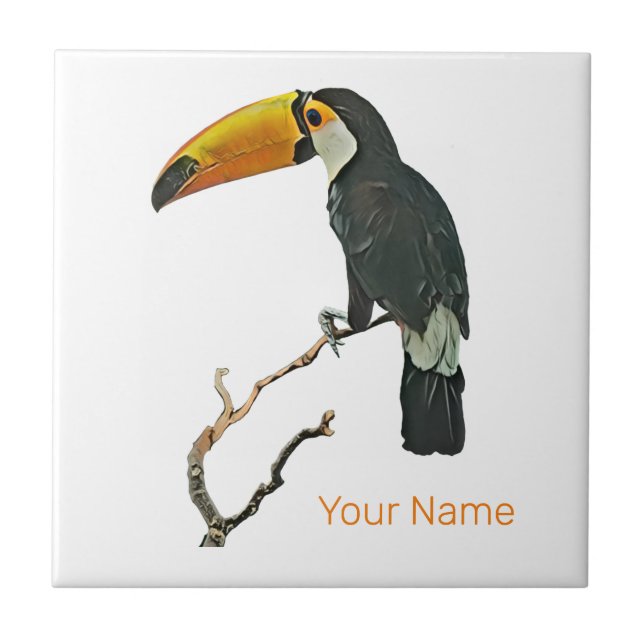 Toucan Portrait Animal Tropical Bird Design Tile (Front)