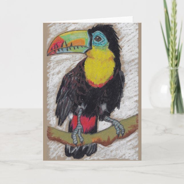 Toucan sketch greeting card by Nicole Janes (Front)