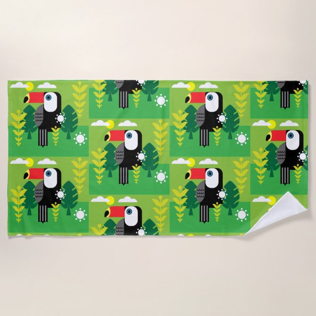 Toucan Tropical Bird Beach Towel (Front)