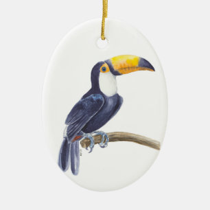 Toucan, tropical bird ceramic tree decoration
