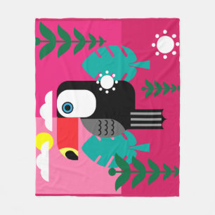 Toucan Tropical Bird Lovers Fleece Blanket