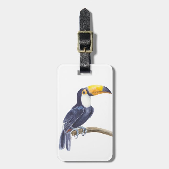 Toucan, tropical bird luggage tag (Front Vertical)