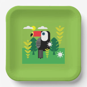 Toucan Tropical Bird Paper Plate