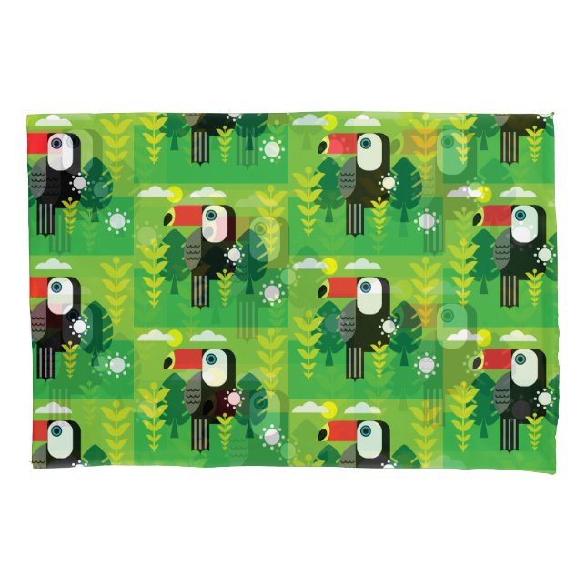 Toucan Tropical Bird Pillowcase (Front)
