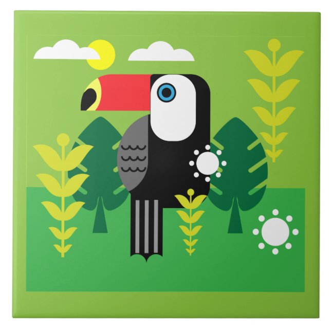 Toucan Tropical Bird Tile (Front)