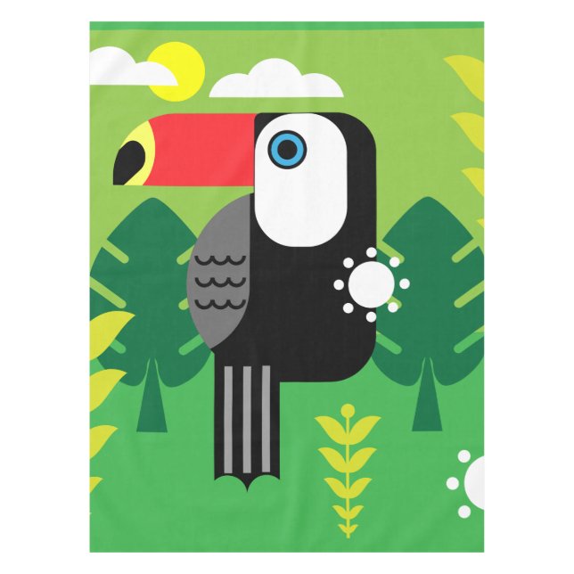 Toucan Tropical Birds Tablecloth (Front)