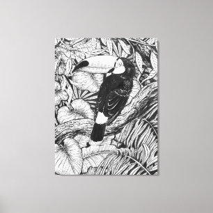 Toucan tropical garden canvas print