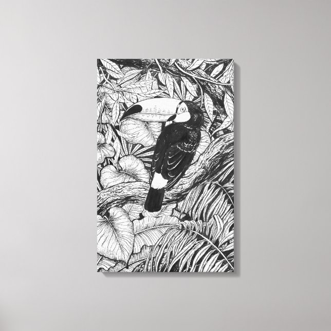 Toucan tropical garden canvas print (Front)