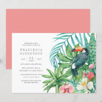 Toucan & Tropical Leaves | Modern Bridal Shower