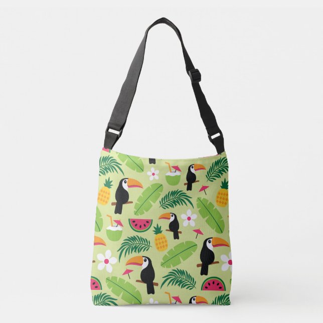 Toucan Tropical Summer Crossbody Bag (Front)
