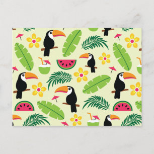 Toucan Tropical Summer Pattern Postcard