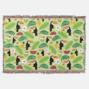 Toucan Tropical Summer Throw Blanket