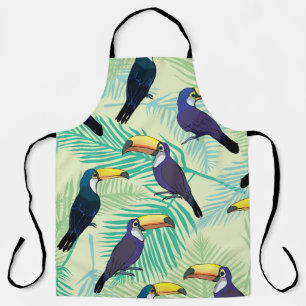 Toucan Vintage, Colourful Illustration. Apron