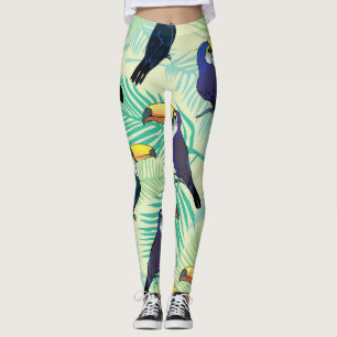 Toucan Vintage, Colourful Illustration. Leggings