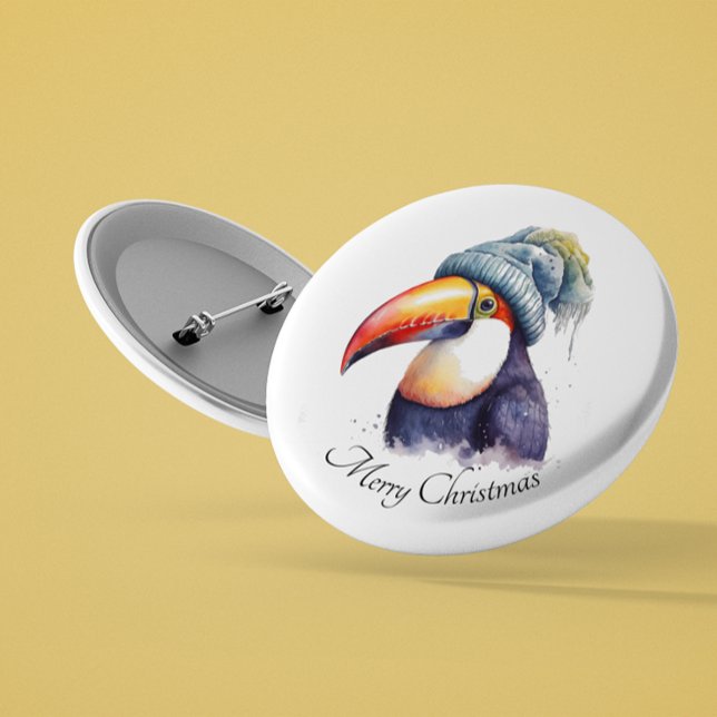 Toucan Winter Vibes, custom 3 Cm Round Badge (Creator Uploaded)